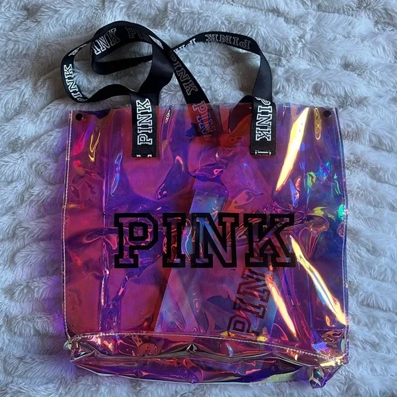 PINK Victoria's Secret Iridescent Tote and Pouch - Picture 6 of 7